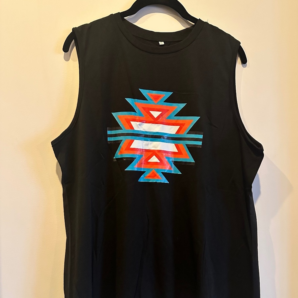Native American printed design tank top XL